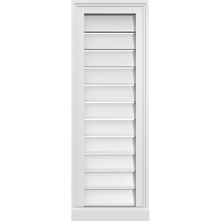 Ekena Millwork Vertical Surface Mount PVC Gable Vent: Functional, w/ 2"W x 2"P Brickmould Sill Frame, 12"W x 34"H GVPVE12X3403SF